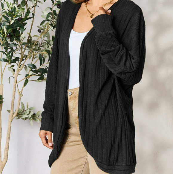Ribbed Haven Cardigan - Black - Picture 8 of 10